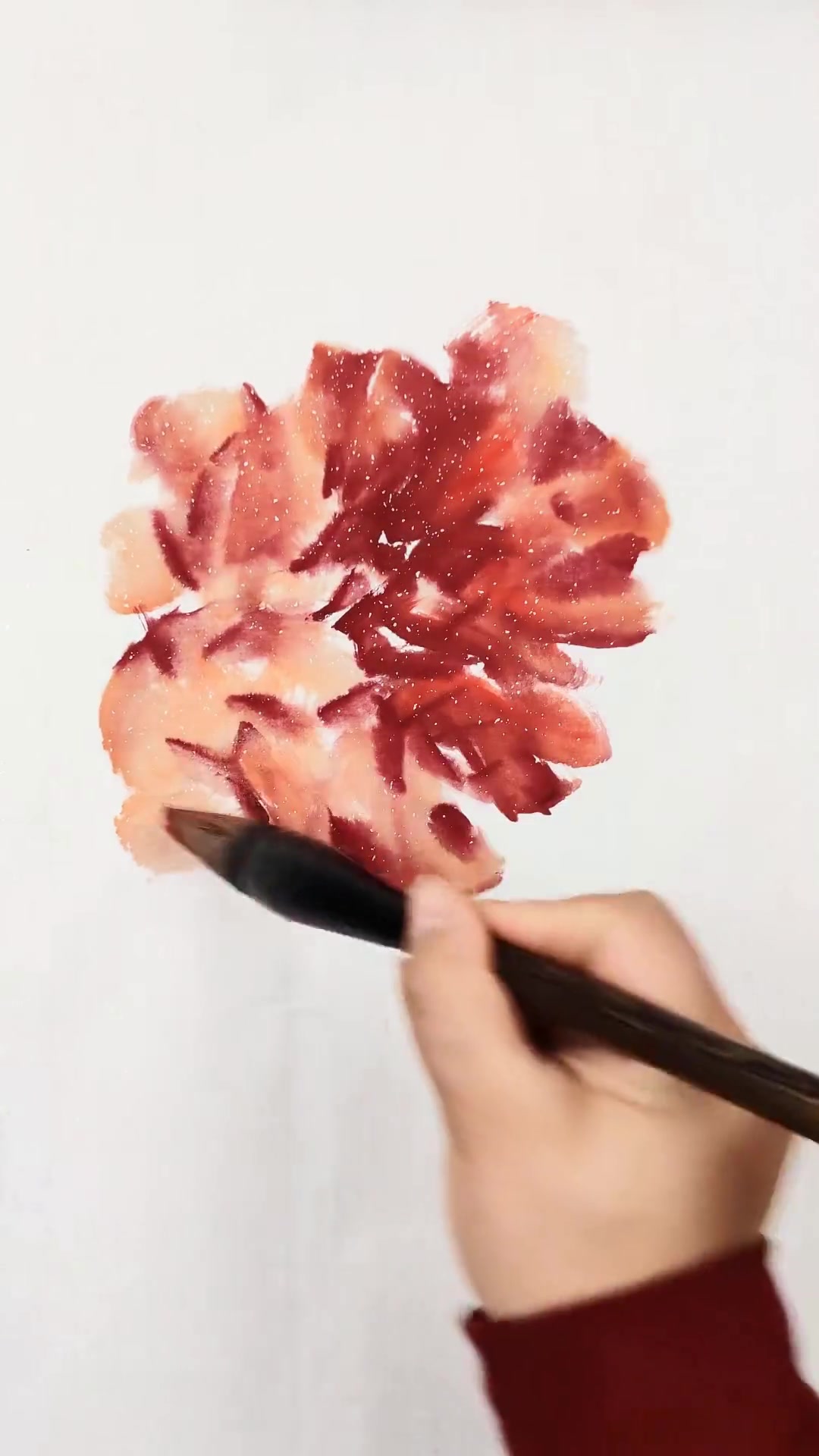 写意牡丹花头的画法 国画艺术手绘教程