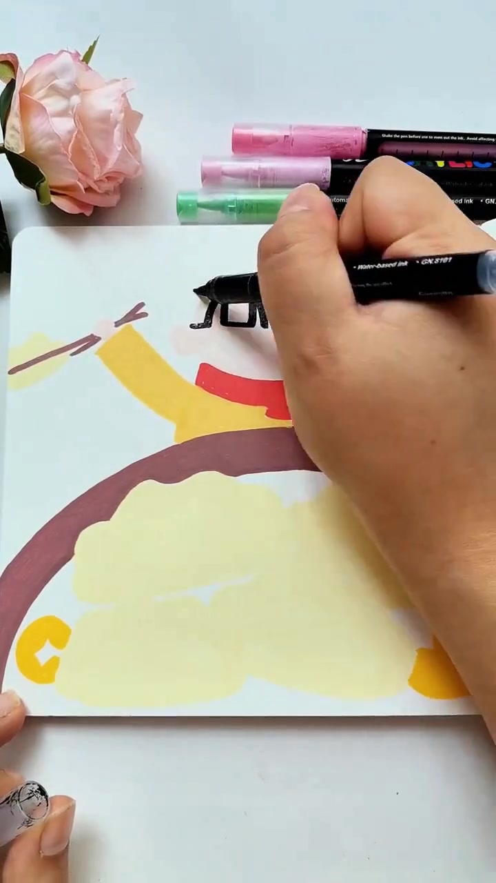 100天绘画博主挑战，冬至绘制卡通饺子简笔画