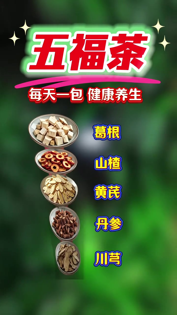 中医养生：葛根山楂黄芪丹参川芎茶