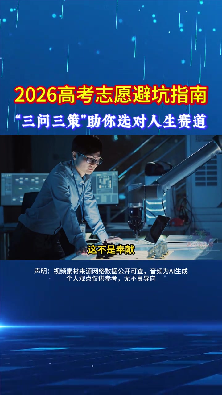 2026高考志愿避坑指南：“三问三策”助你选对人生赛道 #2026高考 #志愿填报指南 #