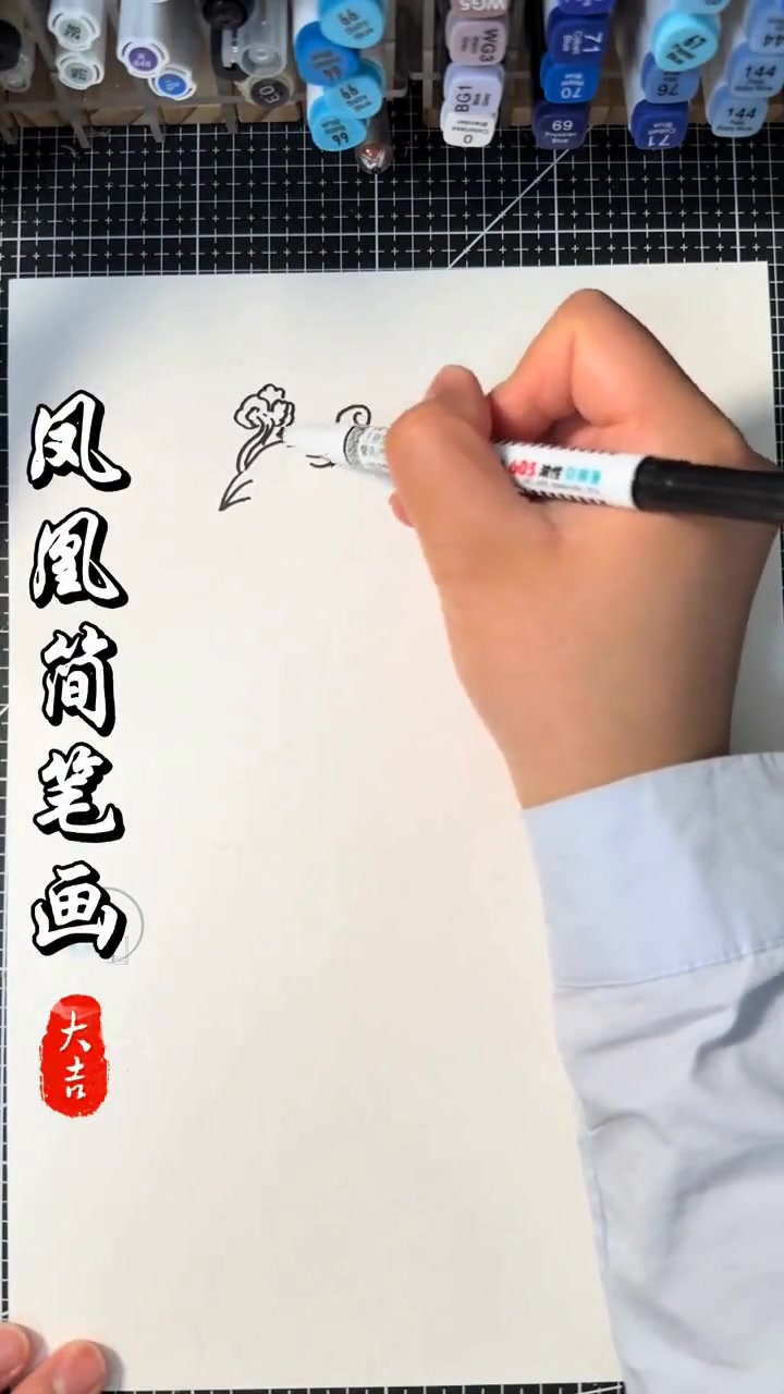 凤凰简笔画练习，控笔训练很解压