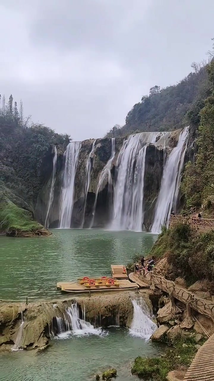 云南罗平油菜花开正当时，九龙瀑布景致震撼