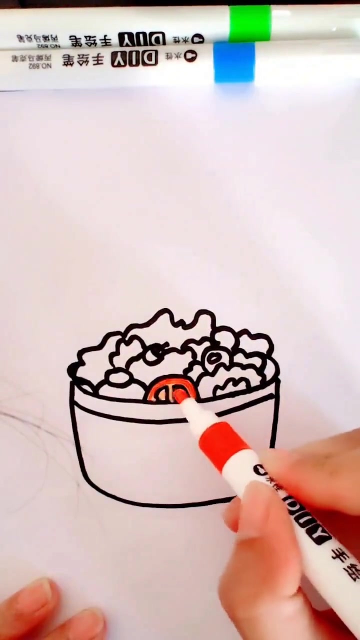 一看就会的蔬菜沙拉简笔画教程分享