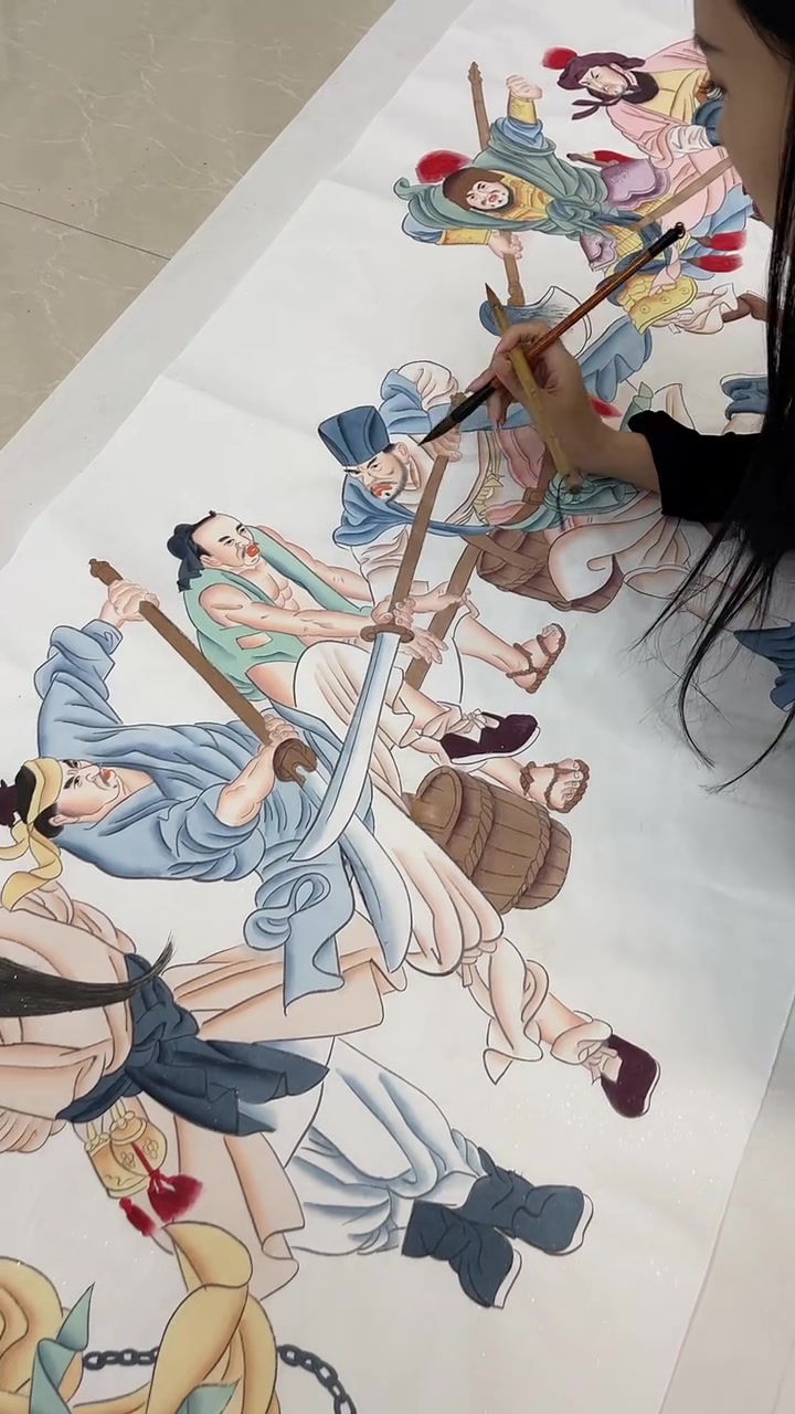 #知识播种计划 几个月的创作一百单八将、能否换来您一个吗？#国画人物 #给手艺人一个赞可以