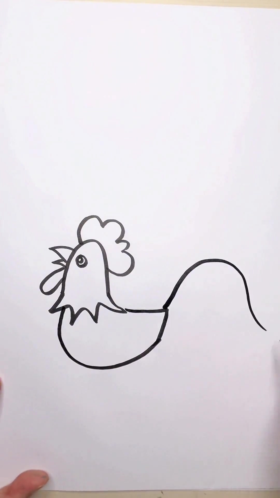 15秒就能画出公鸡，适合亲子的儿童简笔画