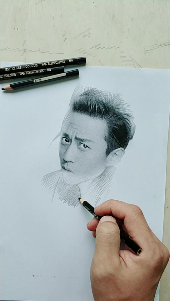 画邓超,超哥画完还是帅的.