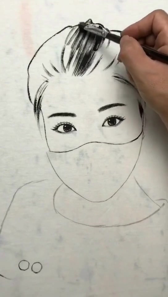 跟着镜子来变身#带口罩的美女