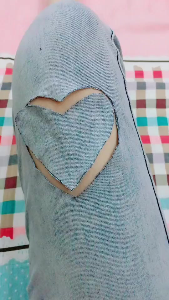 裤子剪烂了这样缝