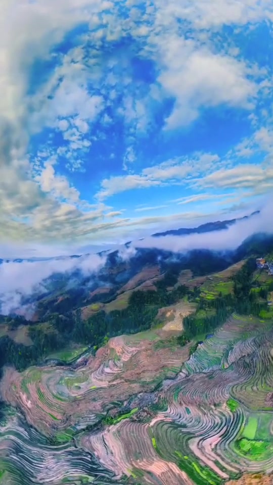 桂林.龙脊梯田.七星伴月