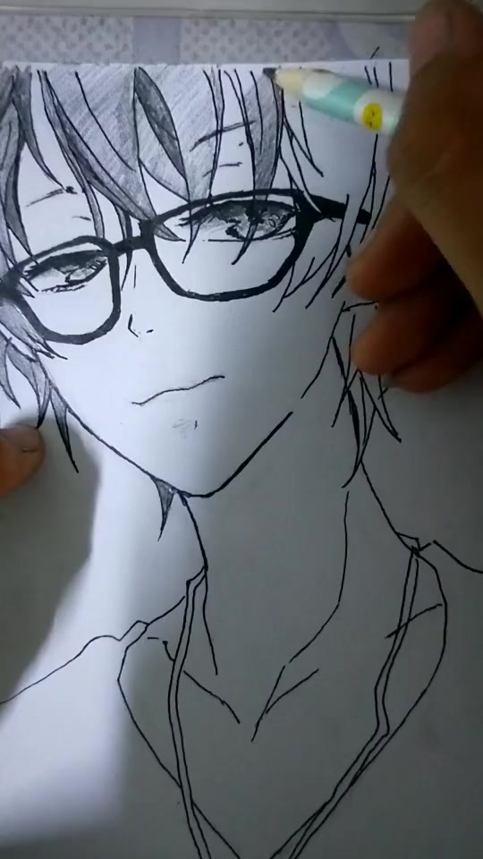 漫画,戴眼镜的帅哥,下