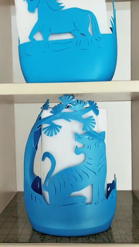 洗衣液瓶制作花盆,蓝色系列