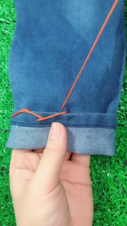 裤子长了这样锁边