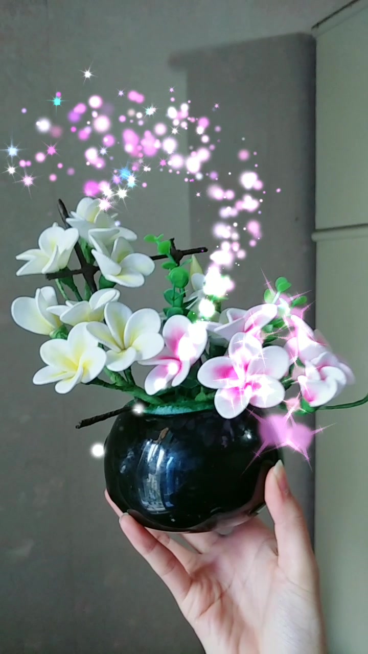和我一起做手工#diy鸡蛋花丝网花完成啦!你觉得好看么?