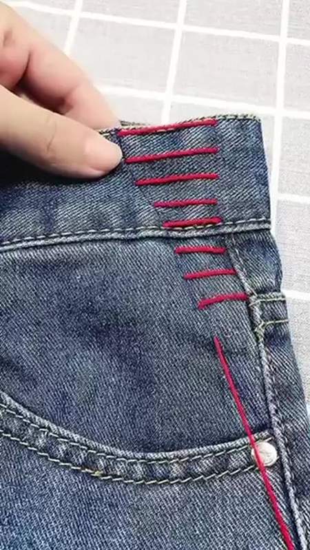 牛仔裤腰大怎么改小简单又好看