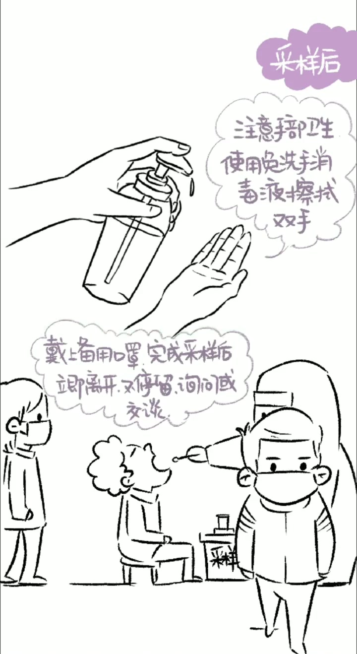 青岛人要学绘③排队核酸检测采样后如何做好个人防护疫情防控