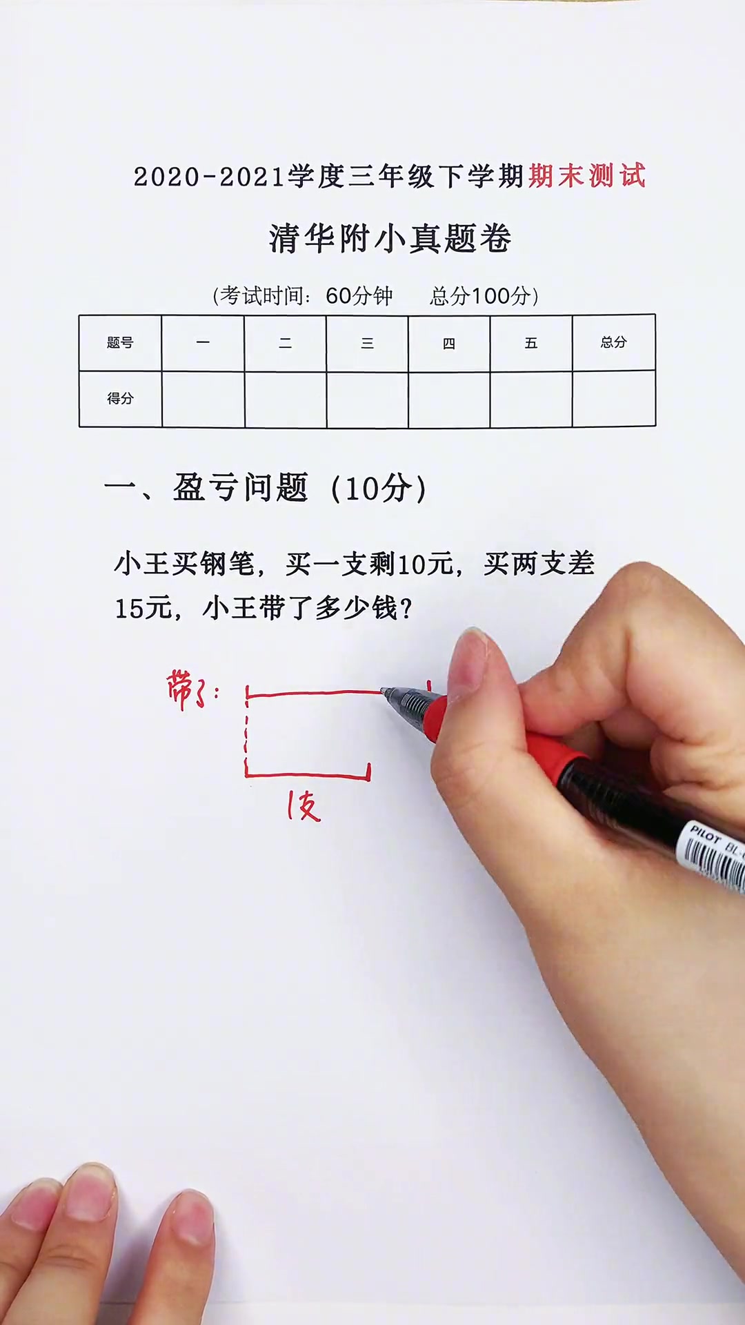 三年级盈亏问题画线段图轻松拿分