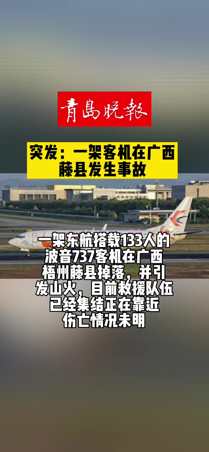 mu5735 飞机失事 一架客机在广西藤县发生事故 来源:央视新闻(编辑:高