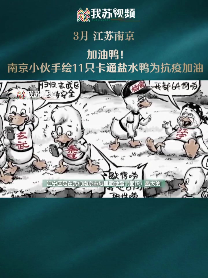加油鸭南京小伙手绘11只卡通盐水鸭为抗疫加油