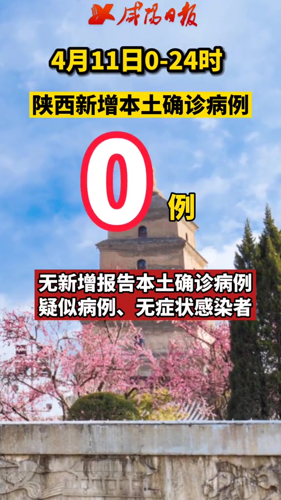 4月11日024时陕西无新增报告本土确诊病例疑似病例无症状感染者全民