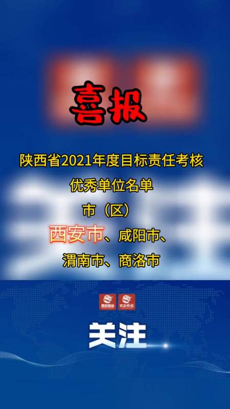 喜报西安市荣获陕西省2021年度目标责任考核优秀单位