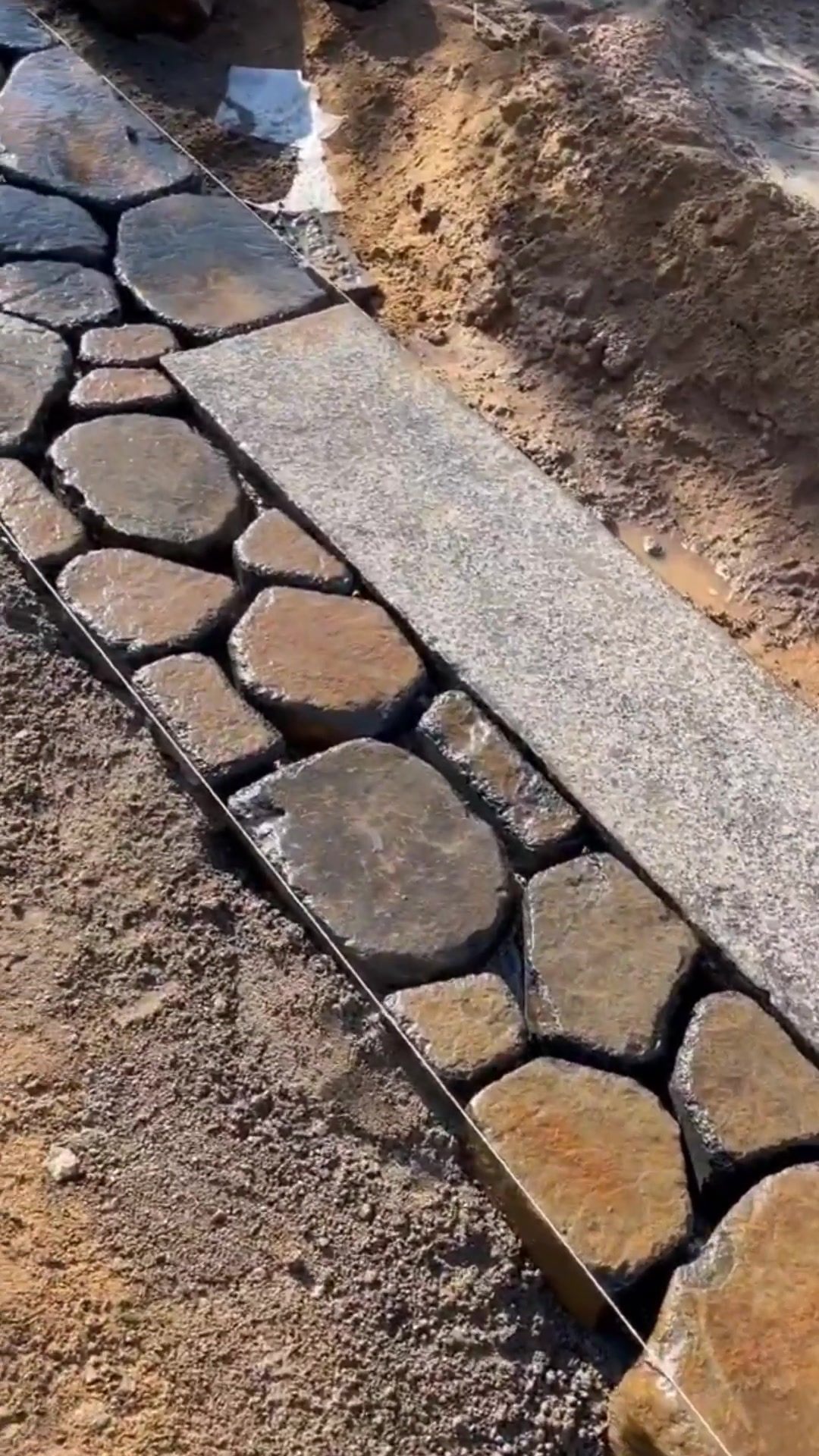 天然碎拼石散石文化石不规则乱形石片贴面墙砖庭院花园铺路石板-度小