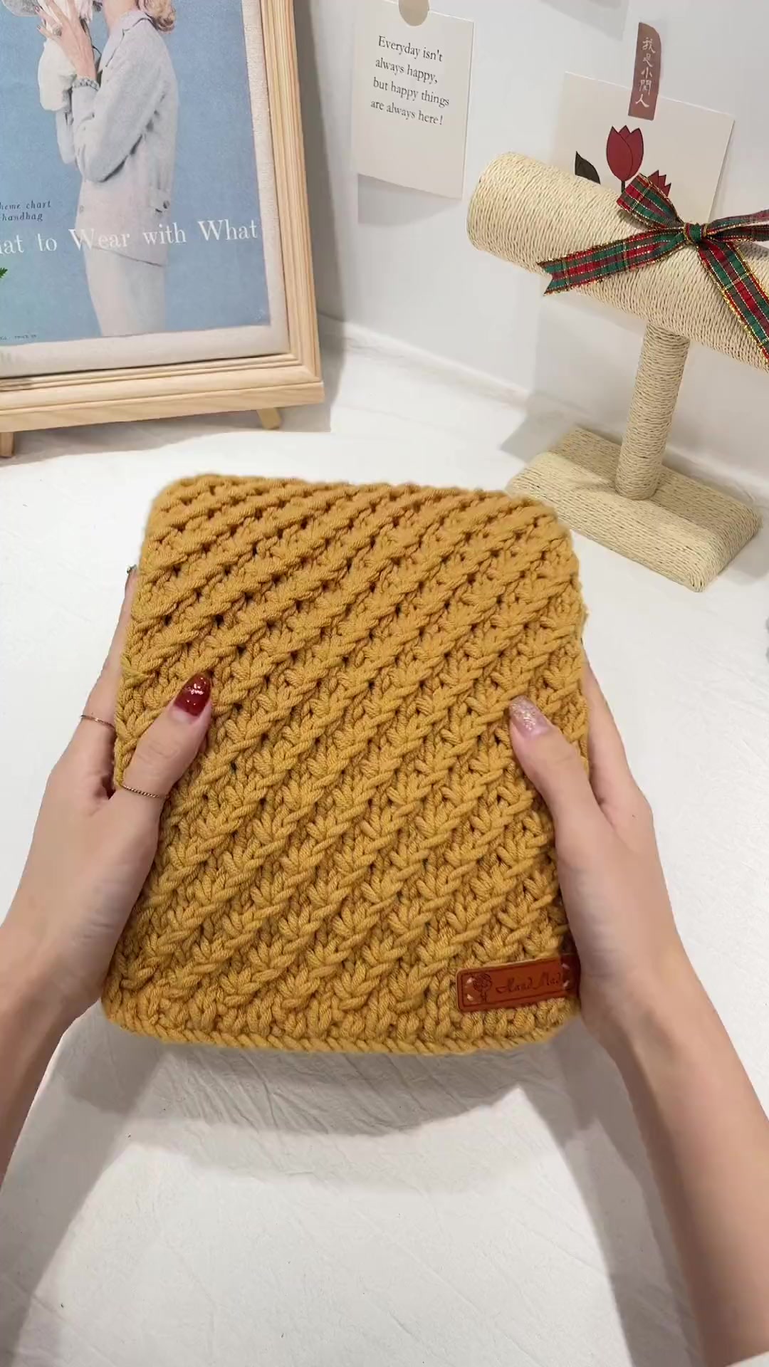 织围巾 小草花教程2