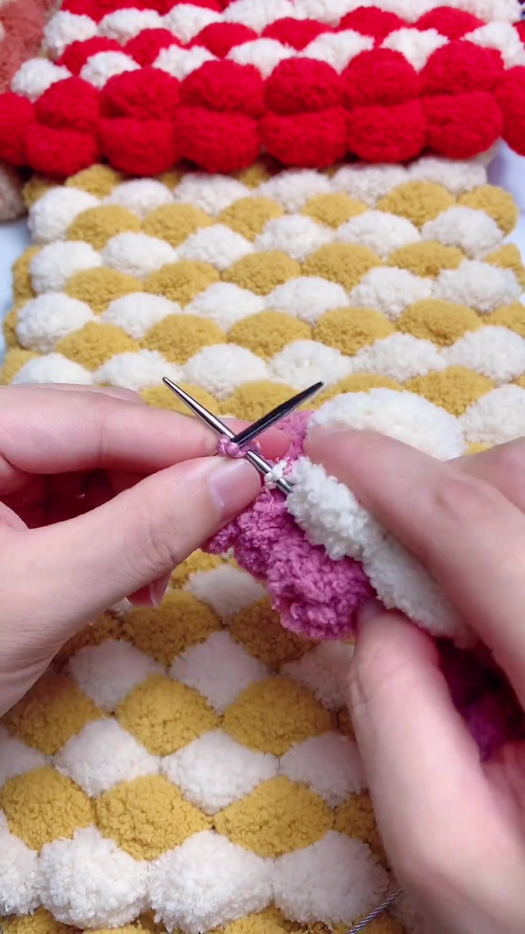 相间线垫子编织教程 毛线编织 手工-度小视