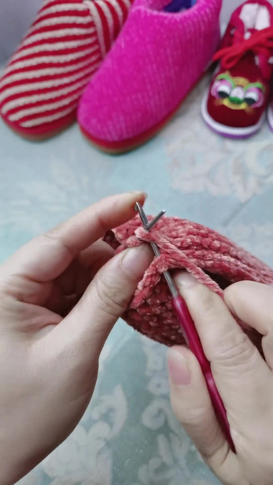 一片式网红棉鞋教程三 慢动作 亲手制作 手工棉鞋 手工diy-度小视
