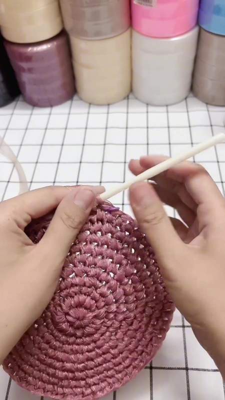 丝带水桶帽教程6帽顶的测量方法 手工diy 手工编织零基础教-度小视