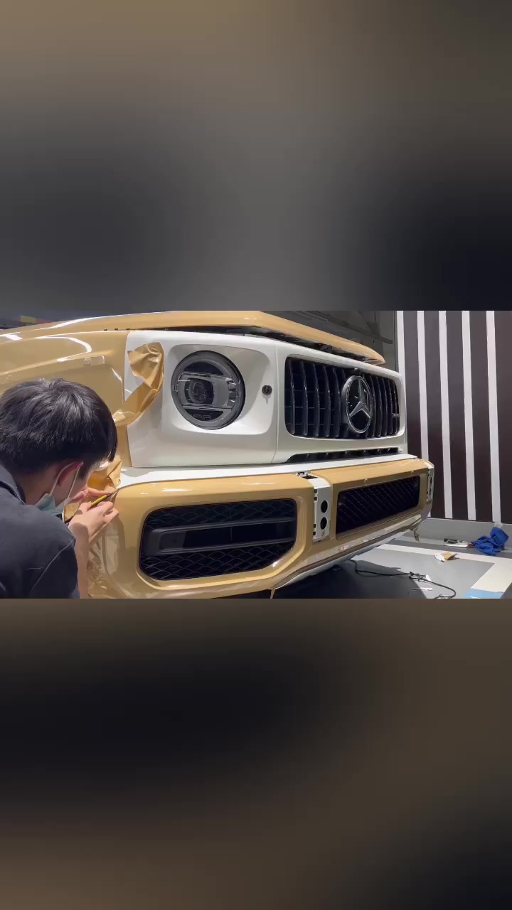 奔驰icr改色膜amg沙漠黄复古而不失优雅