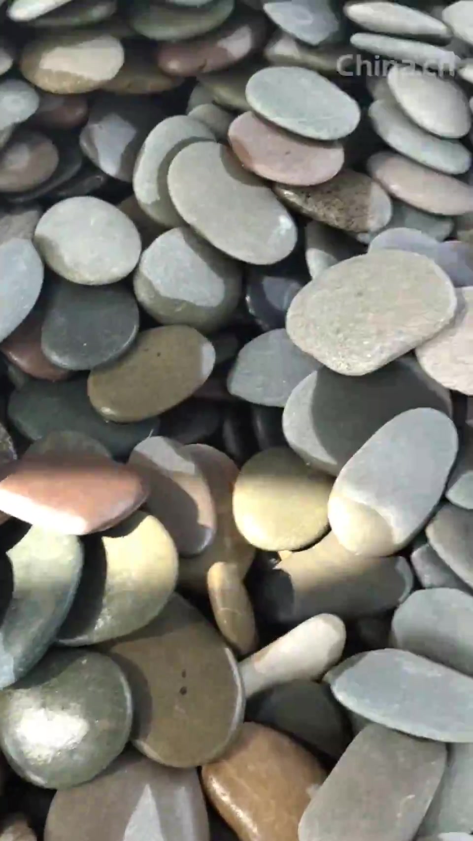 登峰供应片状绘画石 别墅铺面装饰片状石 扁平状鹅卵石