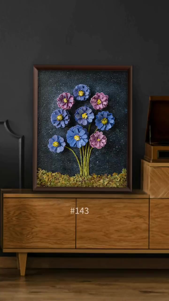 捡几个松果做幅艺术装饰画 松果手工制作 手手工装饰画-度小视