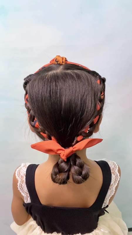 一根飘带就可以扎可爱甜美发型 儿童编发-度小视