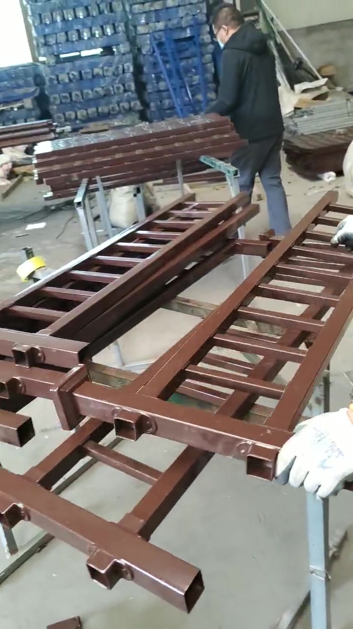 围墙护栏 咖啡色小区铁艺栏杆