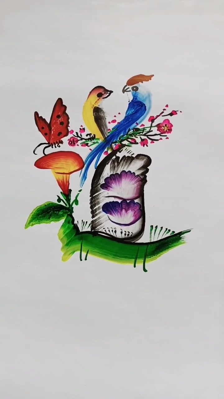 (道)字中国龙凤花鸟字民间花鸟艺术字名字作画