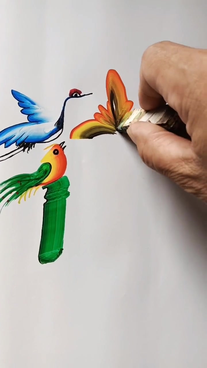 花鸟字板笔画精品书法