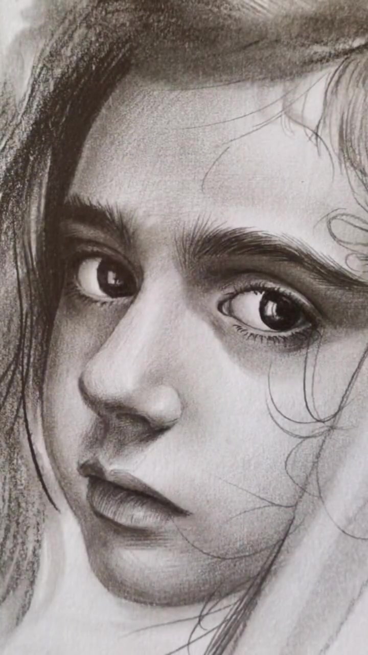 人物肖像,画画人物素描画女孩-度小视