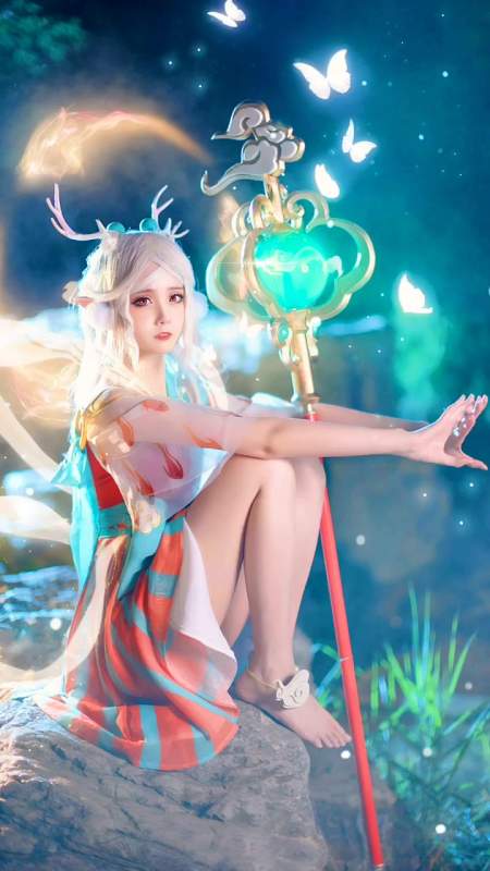 这是什么神仙鹿呀 本期 小姐姐 王者荣耀瑶遇见神鹿 cos-度小视