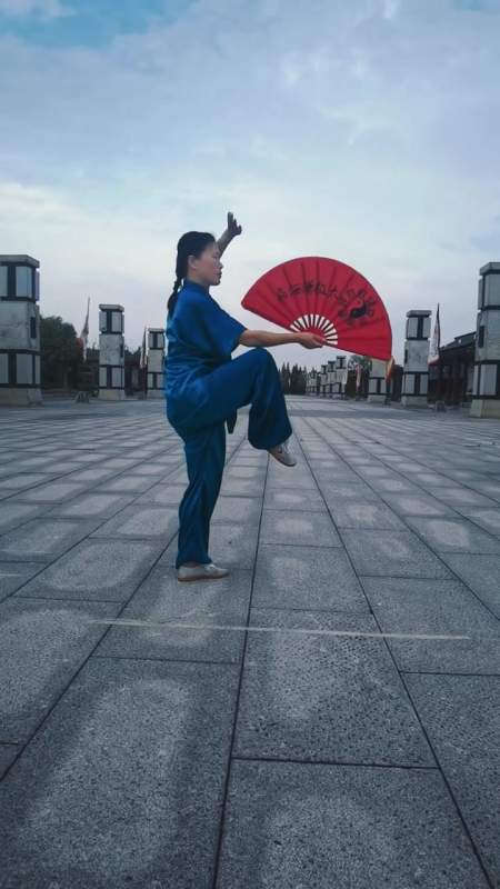 太极功夫扇(第一套)全民健身你我同行 健康养生-度小视