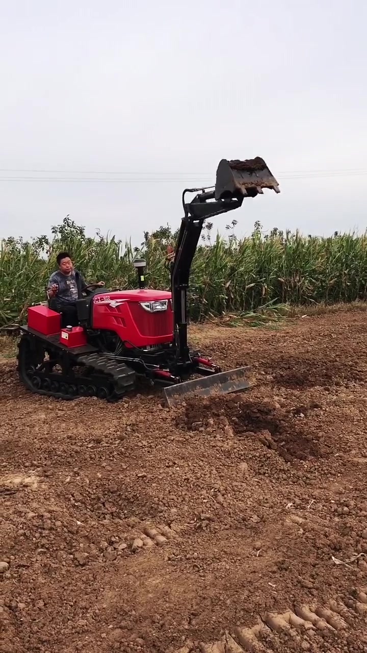 新型农机 水旱两用履带拖拉机 履带旋耕机-度小视