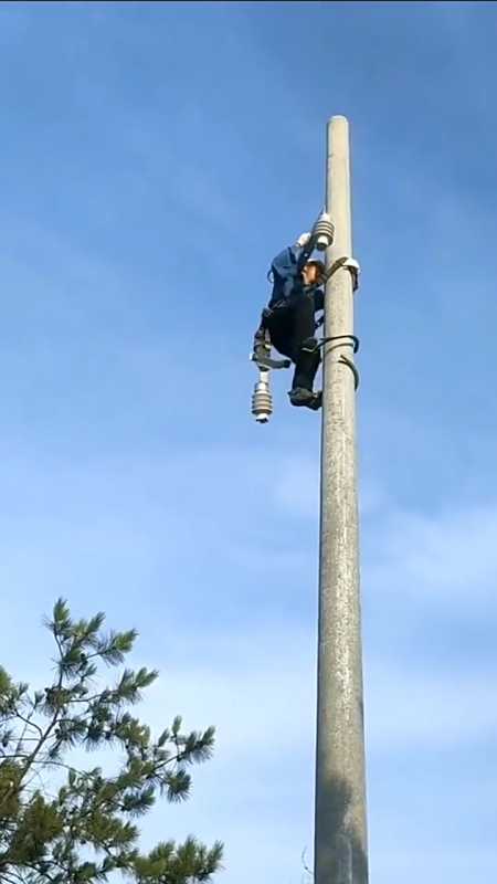 爬杆神器 爬杆神器 爬电线杆 爬杆器-度小视