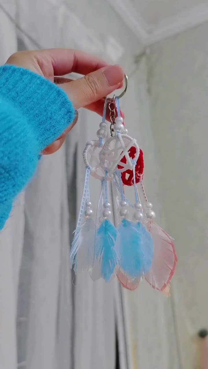 废弃口罩diy捕梦网教程口罩捕梦网-度小视