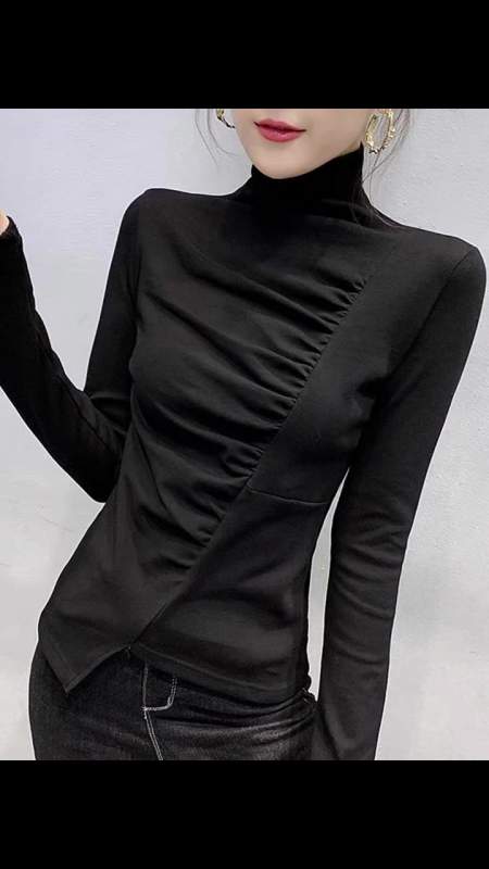 连立领前片抽褶打底衫 原型裁剪 服装裁剪-度小视