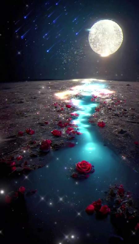 潺潺流水,星河满天,晚安～唯美意境 壁纸 愿所有的美好和期待都能如约