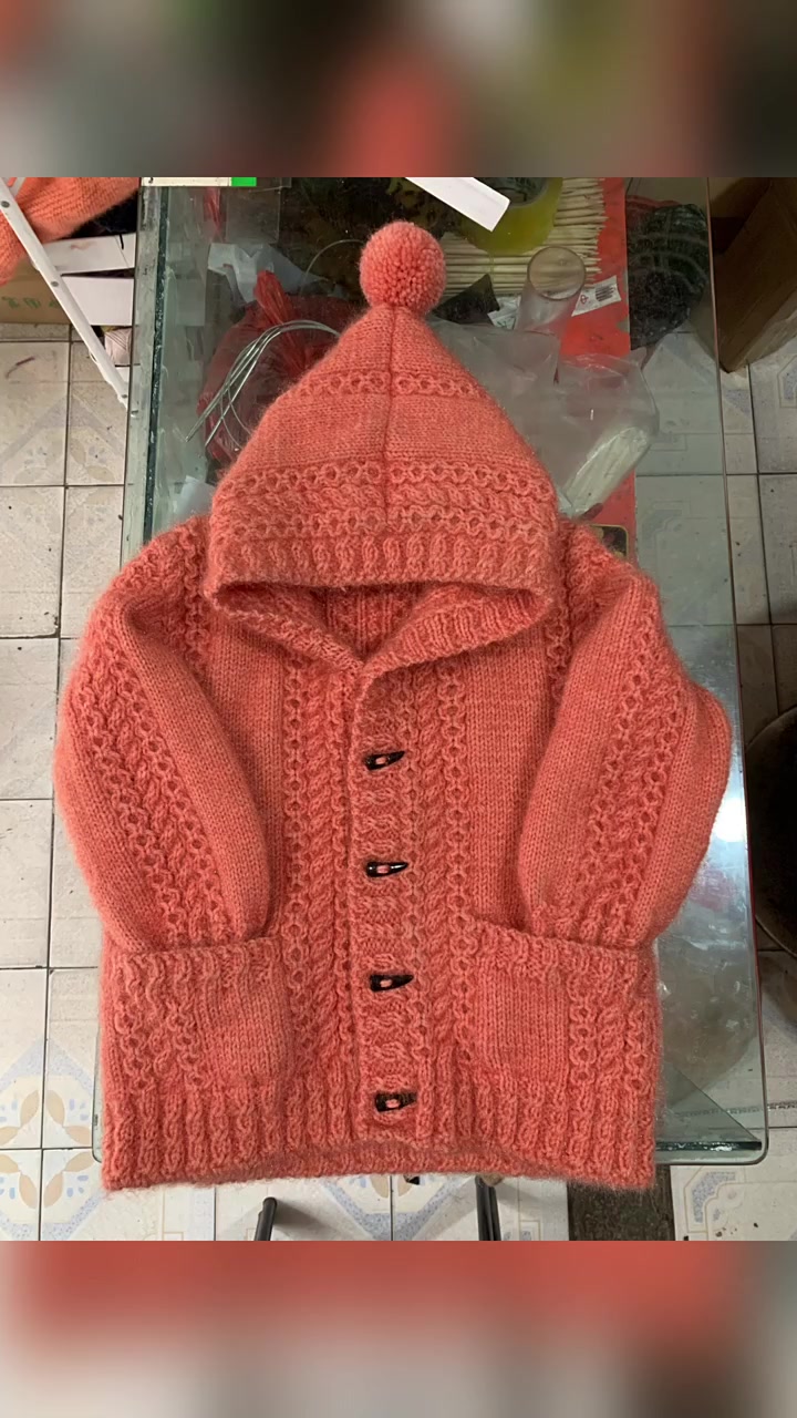 松鼠绒外套,有详细的视频教程 棒针编织-度小视