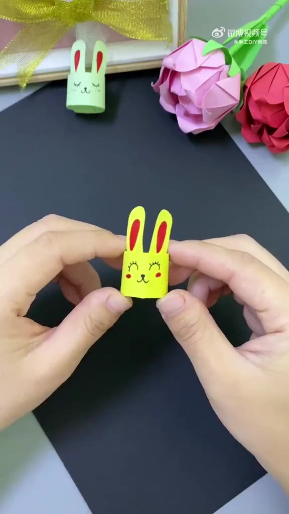 午间分享可爱的小兔子戒指手工和孩子一起来做吧