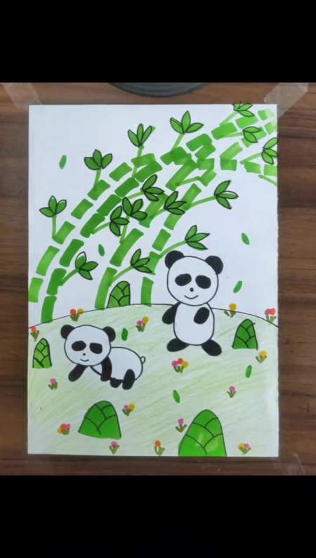 今天画《可爱的大熊猫》简笔画 兴趣才艺 萌知计划 幼儿绘画-度小视