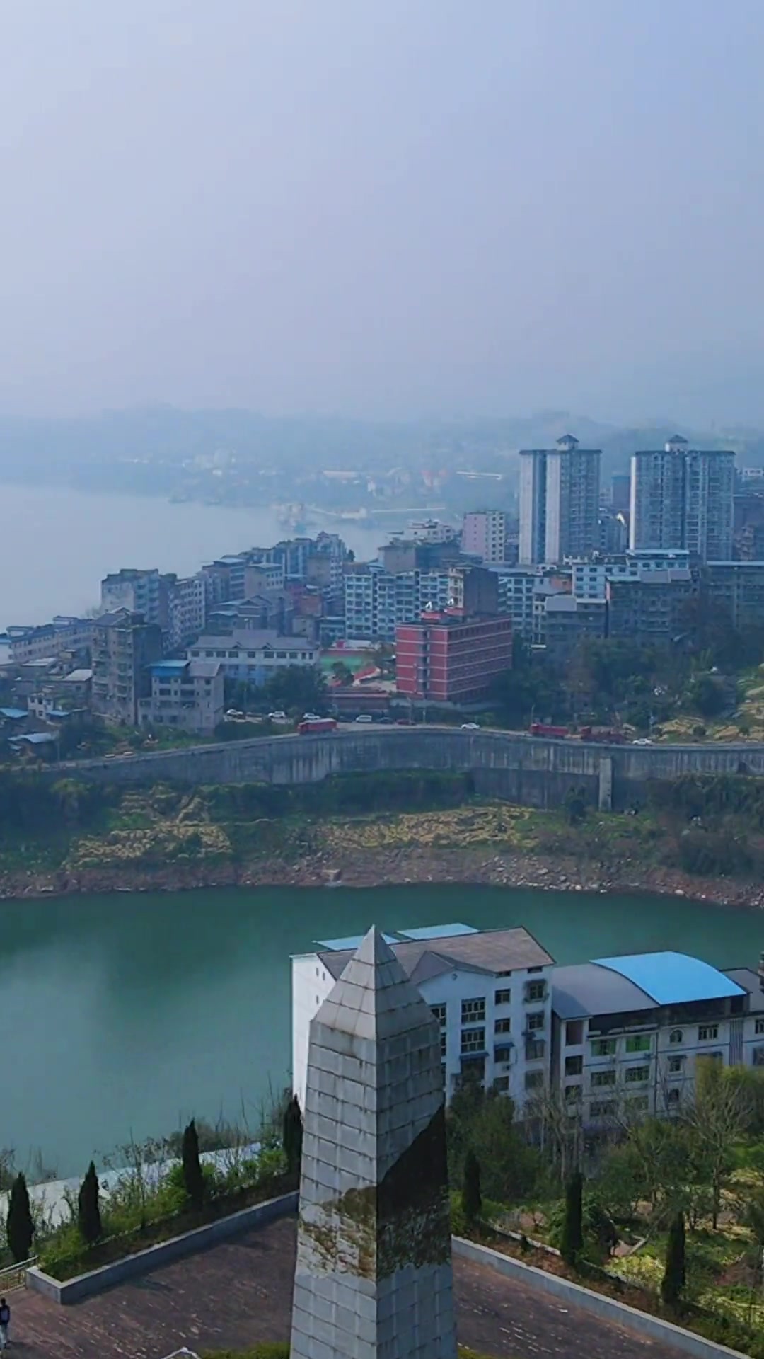 涪陵珍溪镇.涪陵十二中学.时隔两年,再次航拍这里.