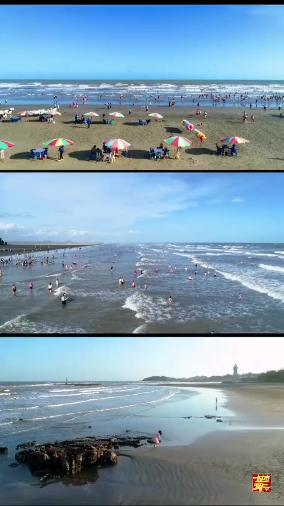 黑沙白浪的白浪滩,你来了,整个海滩都是你的(黑沙含钛能美白)光影广西