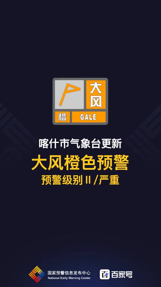 喀什市气象台发布大风橙色预警「Ⅱ级严重」-度小视